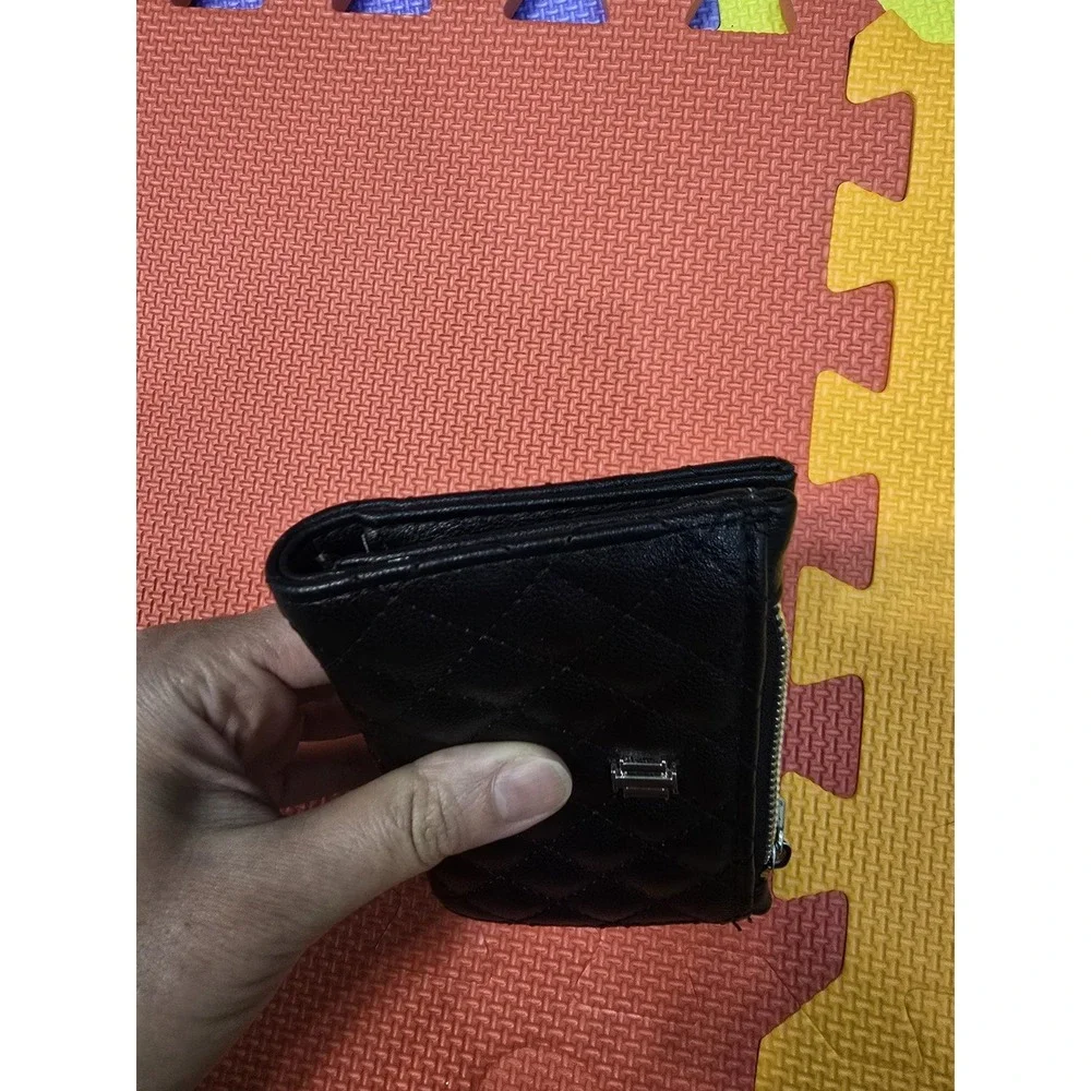 INC International Concepts‎ Black Quilted Mini Bifold Wallet Coin Card ID Purse